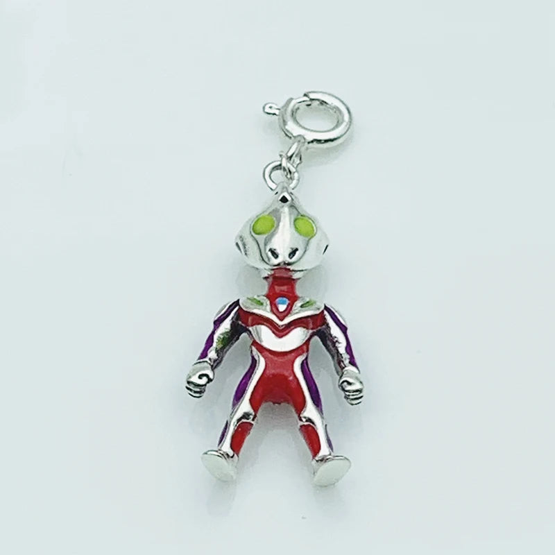 925 Silver Red Enamel Robot Charms Bracelet Clip