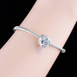 925 Silver Scissors Boy Head Bead for Halloween Bracelet