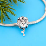 925 Silver Scissors Boy Head Bead for Halloween Bracelet