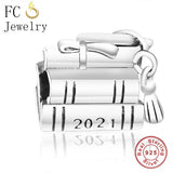 925 Silver Scroll Book Charms Bracelet for Graduation