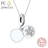 925 Silver Star Charm Bracelet with Zirconia Bead