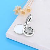 925 Silver Star Charm Bracelet with Zirconia Bead