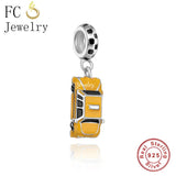 925 Sterling Silver TV York Taxi Charm Bracelet Bead