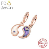 925 Sterling Silver Yin Yang Pisces Bead Charms Bracelet
