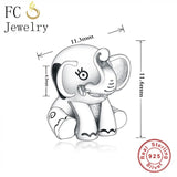 925 Sterling Silver Elephant Charms Bracelet Beads for Women