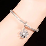 925 Sterling Silver Clover Bead Bracelet Charms