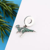 925 Sterling Silver Green Dinosaur Bead Bracelet Charms
