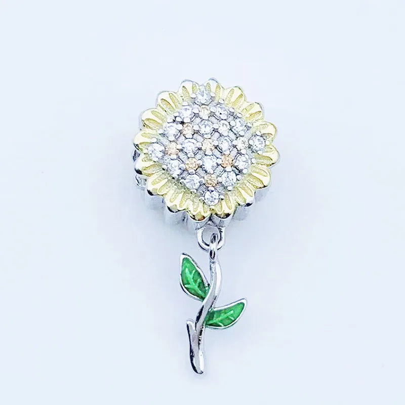 925 Silver Sunflower Charm Bracelet Bead For Women