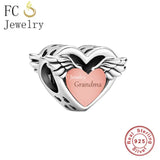 Real 925 Silver Angel Wings Charms Bracelet Bead