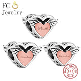 Real 925 Silver Angel Wings Charms Bracelet Bead