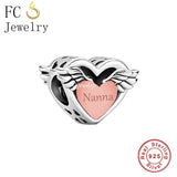 Real 925 Silver Angel Wings Charms Bracelet Bead