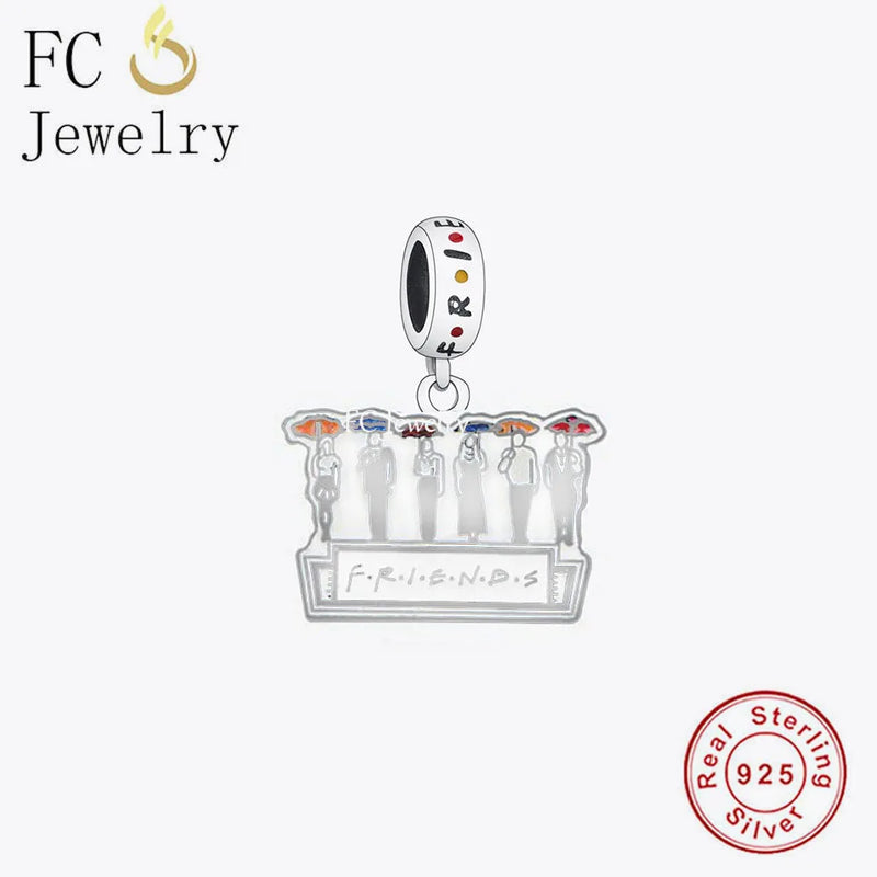 925 Silver Umbrella Charm Bracelet Bead for Women