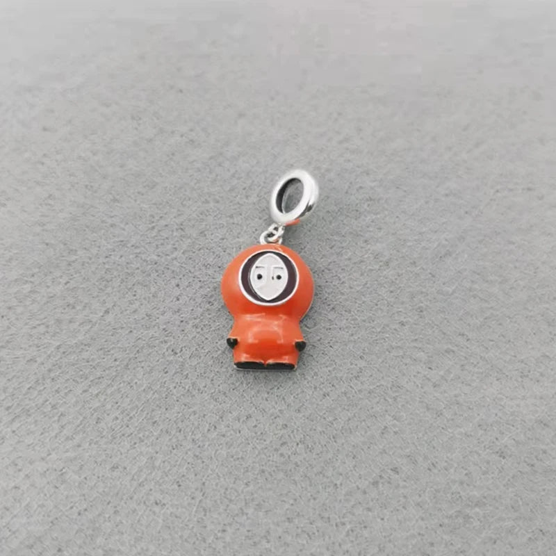 925 Silver Orange Dress Boy Charms Bracelet Bead