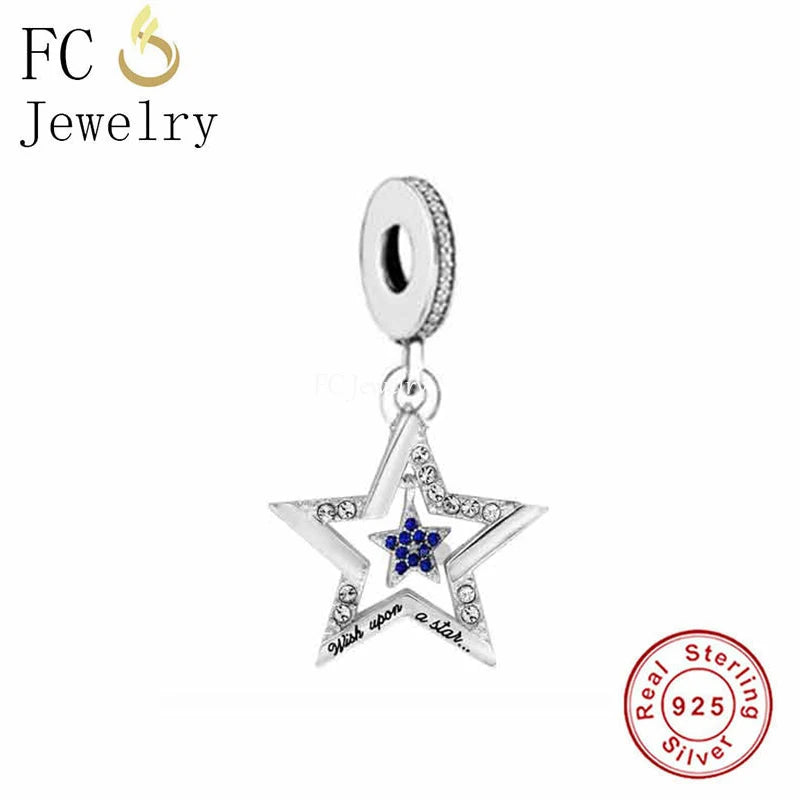 925 Silver Star Pendant Bead for Bracelet Making