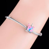 925 Sterling Silver Unicorn Cup Cake Bead for Bracelet