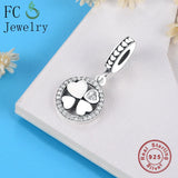 925 Sterling Silver Four Leaf Hearts Clover Beads For Women Berloque