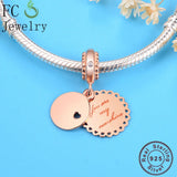 925 Sterling Silver You Are My Sunshine Rose Pan Charm Bracelet