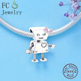 925 Sterling Silver Bella Bot Pink Bow Beads for DIY Bracelets