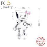 925 Sterling Silver Bella Bot Pink Bow Beads for DIY Bracelets