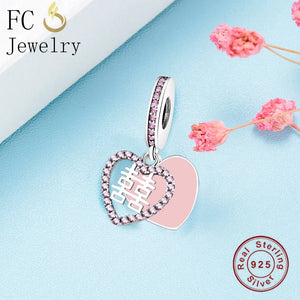 Double Heart Shape Beads Necklace Pendant for Jewelry Making