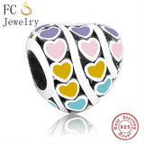 925 Silver Heart Mom Mother Family Letter Bead Charms Bracelet