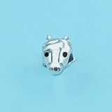 925 Sterling Silver Horse Head Beads for Bracelet Making