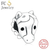 925 Sterling Silver Horse Head Beads for Bracelet Making