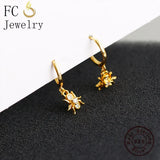 925 Silver Spider Pendant Zirconia Hoop Earring