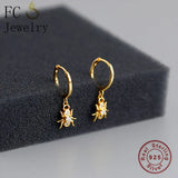 925 Silver Spider Pendant Zirconia Hoop Earring