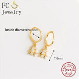 925 Silver Spider Pendant Zirconia Hoop Earring