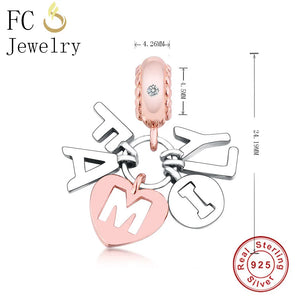 925 Silver Initial Letter Family Rose Necklaces Choker Kolye