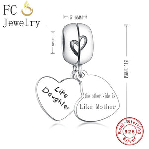 925 Sterling Silver Initial Letter Daughter Mother Half Necklace Pendant