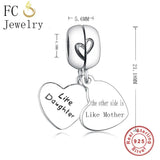 925 Sterling Silver Initial Letter Daughter Mother Half Necklace Pendant