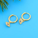 925 Silver Evil Eye CZ Bead Earring Hoop Women