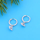 925 Silver Evil Eye CZ Bead Earring Hoop Women