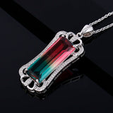 AAA Tourmaline Zircon Pendant Necklace Party