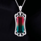 AAA Tourmaline Zircon Pendant Necklace Party