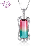 AAA Tourmaline Zircon Pendant Necklace Party