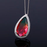 Tourmaline Zircon Pendant Necklace for Party