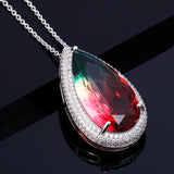 Tourmaline Zircon Pendant Necklace for Party