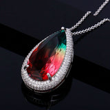 Tourmaline Zircon Pendant Necklace for Party
