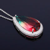 Tourmaline Zircon Pendant Necklace for Party