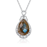 Labradorite & Multi-Color Zircon Pendant Necklace Gift