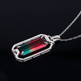 Inlaid Tourmaline Zircon Pendant Necklace - Party Gift