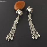 316L Stainless Steel Ear Tunnels Plugs Dangle Earrings 6-25mm Piercing