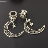 316L Stainless Steel Ear Tunnels Plugs Dangle Earrings 6-25mm Piercing