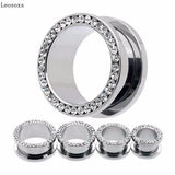 Leosoxs 2pc Stainless Steel Ear Plugs Tunnels Earrings 3-25mm Gauges Piercings
