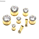 Leosoxs 2pc Stainless Steel Ear Plugs Tunnels Earrings 3-25mm Gauges Piercings