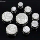 Leosoxs 2pc Stainless Steel Ear Plugs Tunnels Earrings 3-25mm Gauges Piercings