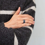 8mm Stainless Steel Carbon Fiber Wedding Ring for Men (Size 6-13)